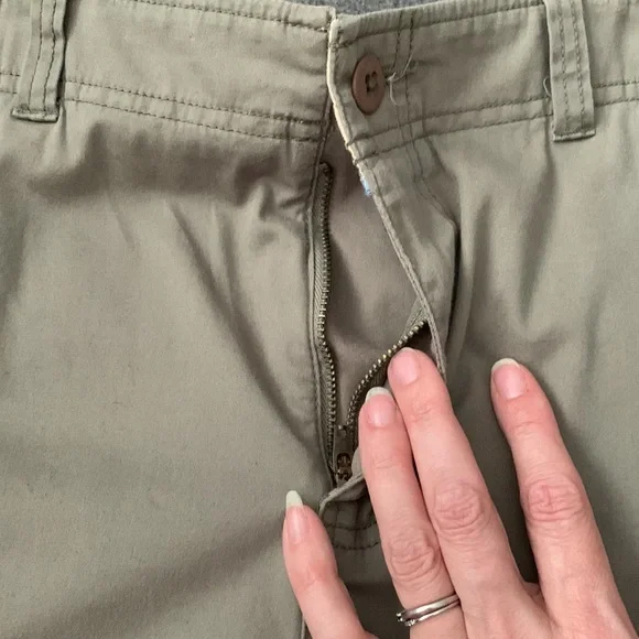 Eddie Bauer light olive brushed cotton stretch midi skirt sz8 w back vent - Picture 9 of 9